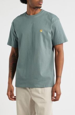 Carhartt Work in Progress Chase Crewneck T-Shirt in Velvet Green /Gold at Nordstrom, Size Small