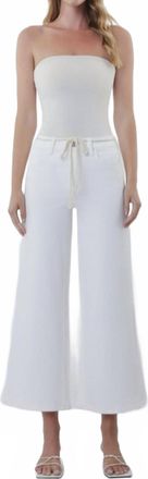 Flying Monkey High Rise Wide Leg Pants In Optic White
