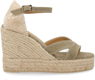 Castaner Green Solid Bruna Wedges