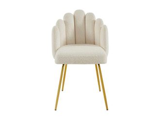 VENTE-UNIQUE.COM Set de 2 sillas poli&eacute;ster crema