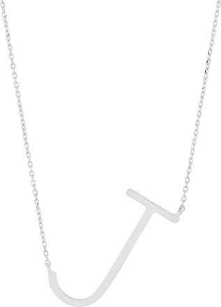 MAX + STONE Sterling Silver Large Sideways Block Initial Letter Necklace