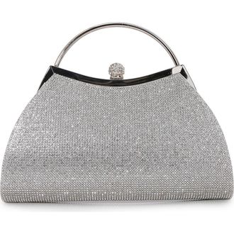 Berness Rhinestone Top Handle Bag in Silver at Nordstrom Rack