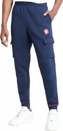 Nike Just Do It Fleece Cargo Pants In Obsidian/berry