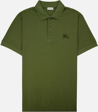 Burberry Mens Burberry EKD Cotton Polo Shirt Olive - Green - Size: 38