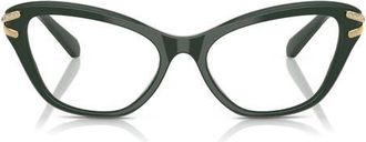 Swarovski 55mm Cat Eye Optical Glasses in Dark Green at Nordstrom