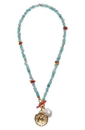 Lizzie Fortunato Cala Freshwater Pearl Charm Beaded Necklace in Multi at Nordstrom