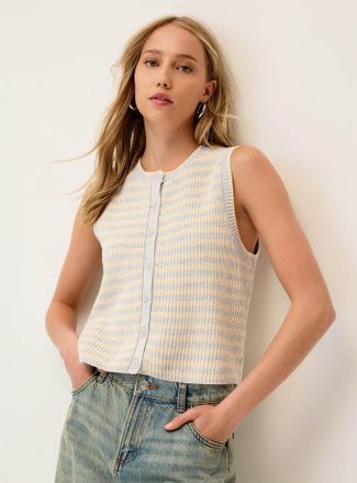 Twik Womens Striped ribbed knit vest