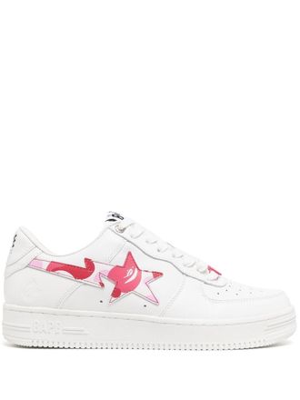 A Bathing Ape Bape Sta low-top leather sneakers - men - Leather/Leather/Rubber - 8 - White