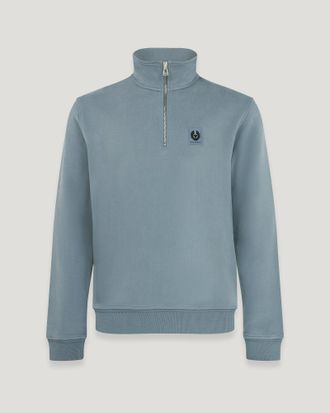 Belstaff Belstaff Sudadera Con Cremallera De Un Cuarto para hombre Vell&oacute;n de algod&oacute;n Azul pedernal 2XL