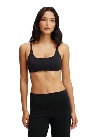 Cotton On Womens Active Ultra Luxe Strappy Cross Back Crop in Black at Nordstrom, Size Xx-Small