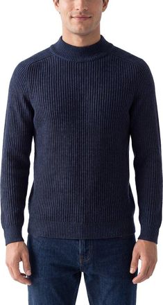 N.Peal N. PEAL Two Tone 100% Cashmere Mock Neck Sweater