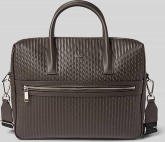 HUGO BOSS Laptoptasche aus echtem Rindsleder Modell DAXTER in Dunkelbraun, Gr&ouml;&szlig;e 1