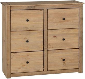 Seconique Seconique - Panama 6 Drawer Chest - L40.5 x W110 x H100 cm - Natural Wax