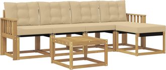 vidaXL Conjunto De Sof&aacute;s De Exterior 6 Uds. Y Beige Vidaxl