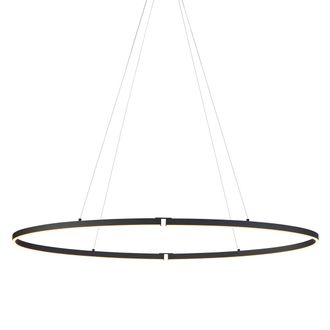 QAZQA Dise&ntilde;o L&aacute;mpara Colgante De Dise&ntilde;o Negra Ovalada De 120 Cm Con Led Regulable En 3 Pasos - Ovallo Aluminio /acero /pl&aacute;stico Ovalada Incluye Led Max. 1 X