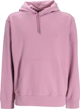 HUGO BOSS Hoodies & sweatvesten, Heren, Roze, L, Katoen, Logo Patch Katoen-Terry Hoodie