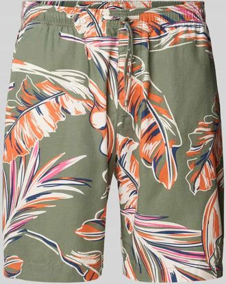 Tommy Hilfiger Regular Fit Bermudas mit Allover-Muster in Oliv, Gr&ouml;&szlig;e 33