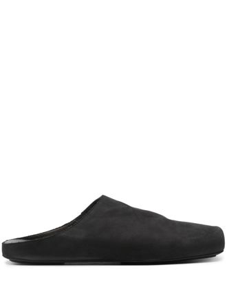 Uma Wang square-toe leather slippers - Black