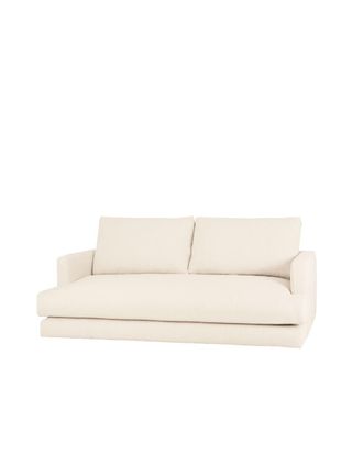 Deco Wood Sof&aacute; recto tono blanco roto de 215x105cm