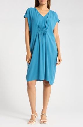 Eileen Fisher V-Neck Silk Shift Dress in Cascade at Nordstrom Rack, Size Medium