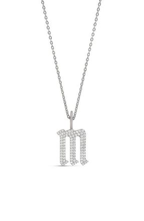 SHYMI Gothic Initial Charm Necklace in Silver at Nordstrom