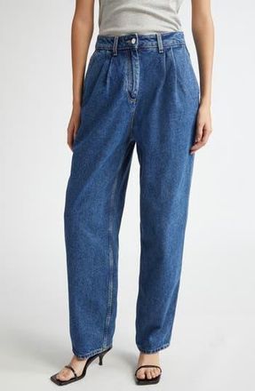 Saks Potts Shake Pleated Organic Cotton Jeans in Indigo Blue at Nordstrom Rack, Size Medium
