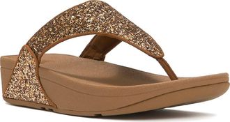 FitFlop Lulu Multi Tonal Glitter Toe Post Sandals in Terracotta Tan at Nordstrom, Size 10