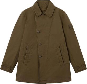 Stone Island David-Tc Ghost Pea Coat - Heren - Mantel - Groen - L - Polyester - Jassen