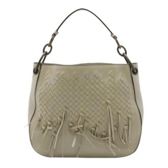 Bottega Veneta Pre-owned Shoulder Bags, female, Beige, Size: ONE SIZE Pre-owned Intrecciato Brio Leather Shoulder Bag