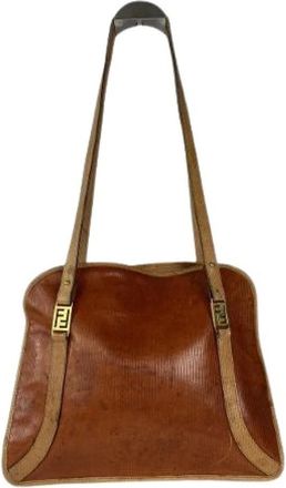 Fendi Pre-owned Peekaboo Handtas - Dames - Vintage Schoudertas - Bruin - ONE Size - Leer - Vintage