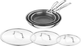 Zwilling Peak 6-pc Stainless Steel Ceramic Nonstick Dual Performance Fry Pan Set