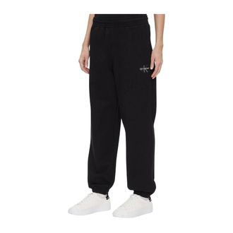 Calvin Klein Dames, Broeken, Zwart, Maat: L Katoen