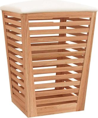 vidaXL Taburete De Ba&ntilde;o Madera Maciza De Nogal 40,5x40,5x56 Cm Vidaxl