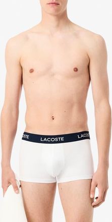 Lacoste Core Essentials Stretch Cotton Boxer Briefs in White at Nordstrom, Size X-Small