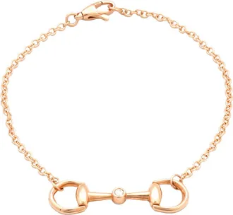 Gucci Horsebit Diamond Chain Bracelet in 18K Rose Gold - YBA796174001