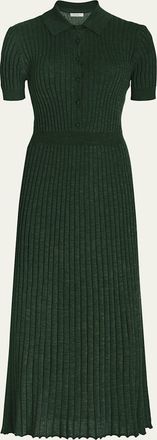 Gabriela Hearst Amor Rib Knit Cashmere-Silk Midi Dress