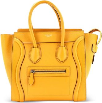 Celine Luggage Bag Grainy Leather Micro tote bag - Geel