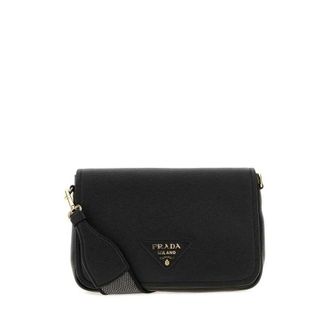 Prada Black Leather Crossbody Bag Nero 1 + Oro Borse A Tracolla