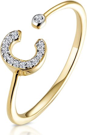 The Diamond Store Diamond Initial C Ring 0.07ct set in 9K Gold