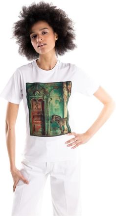 Bastille T-shirt met ronde hals en korte mouwen - Dames - T-shirts - Wit - 2XL - Katoen - Tops