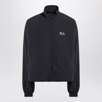 Balenciaga Black Washed Loop Sports Icon Zip Jacket