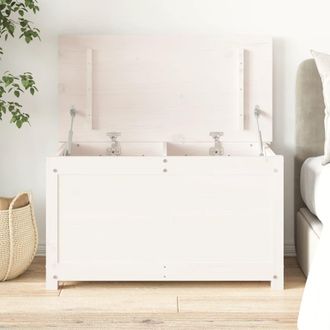Berkfield Home Storage Box White 80x40x45.5 cm Solid Wood Pine