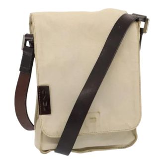 Fendi Pre-owned Cross Body Bags, female, Beige, Size: ONE SIZE Pre-owned Vintage Canvas Shoulder Bag