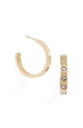 Alex and Ani Crystal Accent Hoop Earrings in Gold at Nordstrom