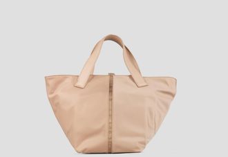 Alexander Smith Lauren Medium handbag with shoulder strap in beige nylon