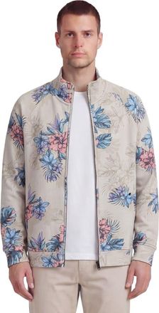 Lords of Harlech Exotic Floral Mens Printed Zip Jacket in Exotic Floral Neutral at Nordstrom, Size X-Large