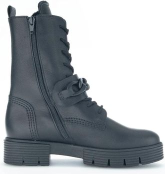 Gabor Stijlvolle enkelboot met comfortabele pasvorm - Dames - Veterlaarzen - Zwart - 37 1/2 EU - Leer - Schoenen