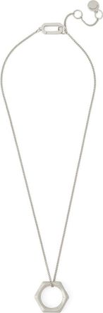 AllSaints Bamboo Texture Pendant Necklace in Warm Silver at Nordstrom