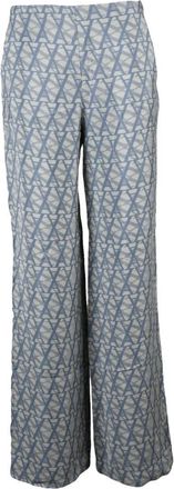 Alessia Santi Wijde broek - Dames - Wijde Broeken - Veelkleurig - 2XS - Leer - Broeken
