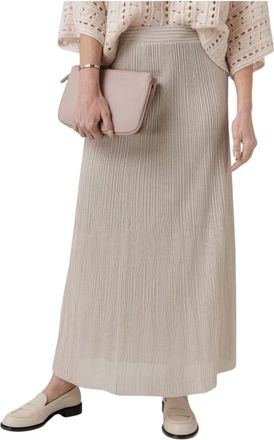 D.exterior Geplooide Midi Rok - Dames - Maxi Rokken - Beige - XL - Rokken